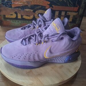 Nike LeBron Sneakers, Men 7 / Women 8.5, Purple Gold Basketball Shoes FV2345-500